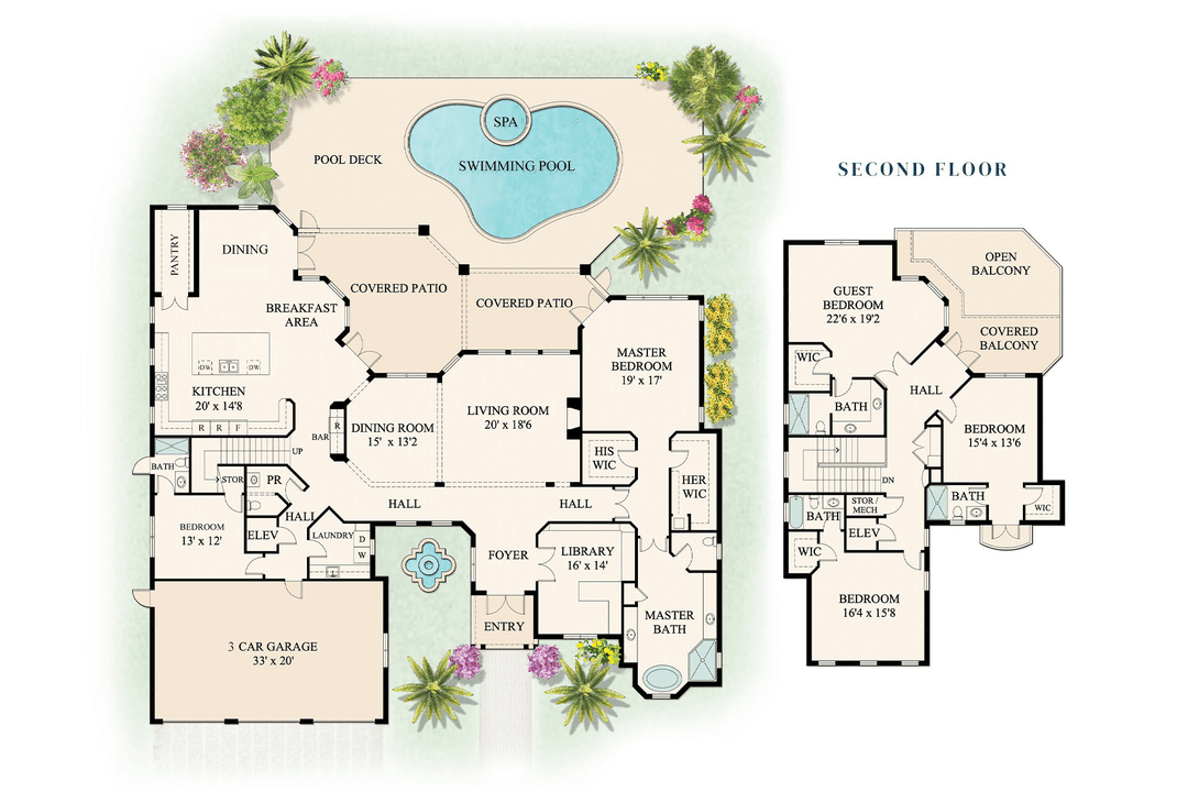 Situated within the prestigious Royal Palm Yacht amp ; Country Club, this refined two story residence offers over 5, 000 square feet of thoughtfully curated living across five bedrooms, designed ...