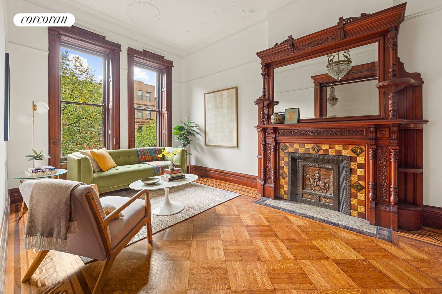 Historic Four Story Brownstone on Coveted Park Slope Block Located on one of Park Slope's most picturesque, tree lined streets, this grand four story, 19.