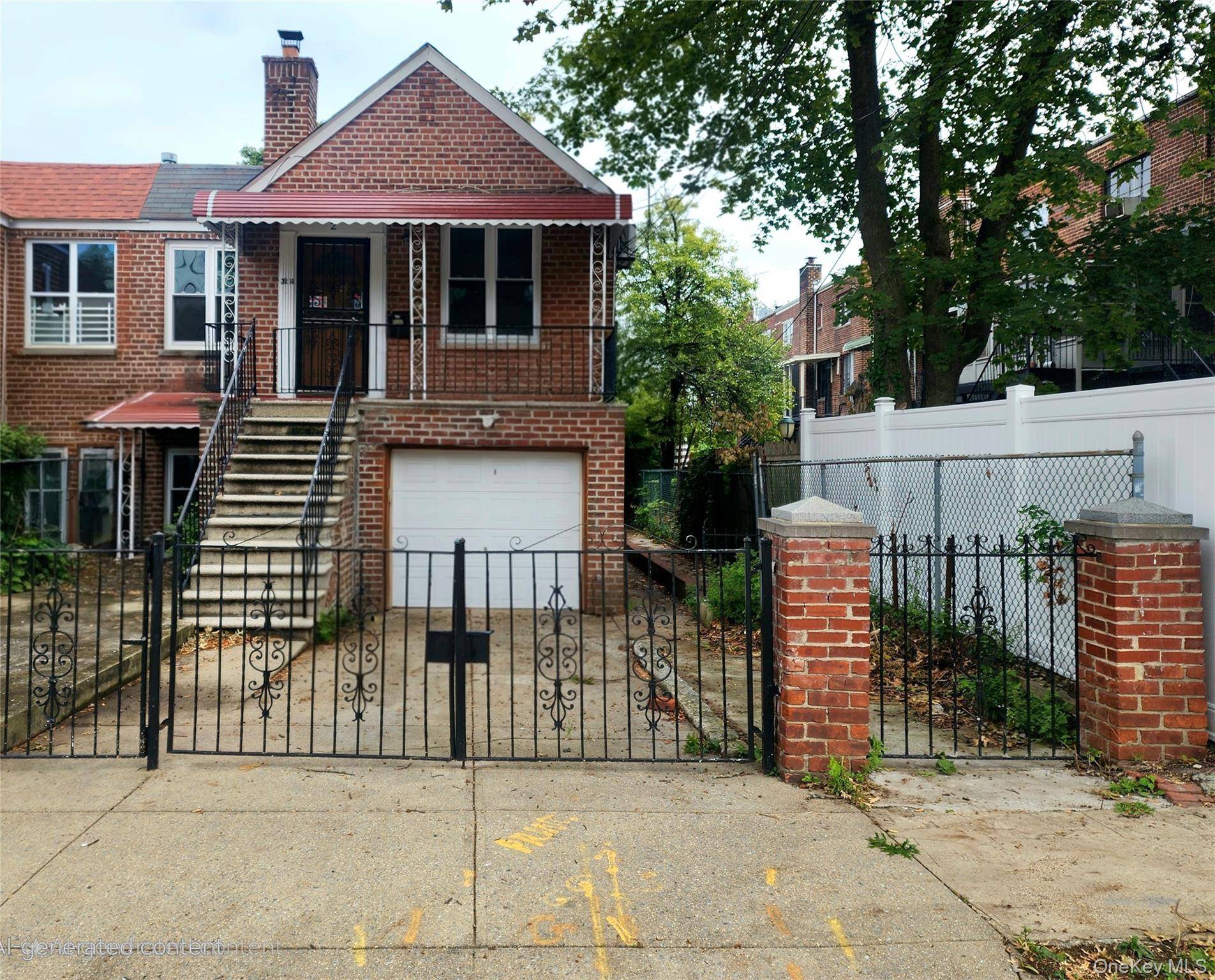 This solid brick, semi detached, 2 family with finished basement, garage, and driveway, is located in Laconia section of the Bronx.