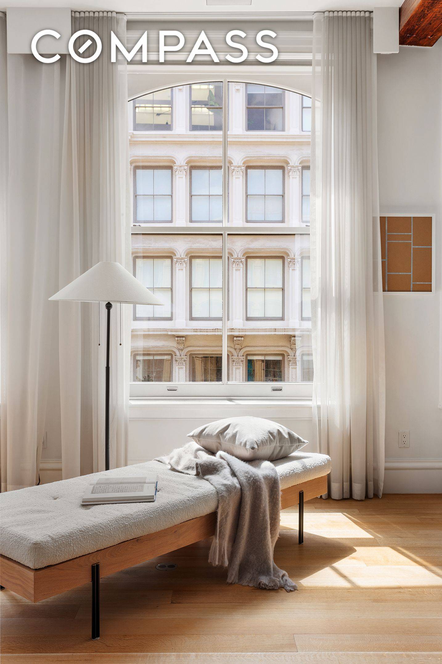 This expansive Soho Corner Loft Condo, located in an Iconic Cast iron Landmark, celebrates Light with 11 dramatic South and East facing windows overlooking historic Greene and Broome Streets.