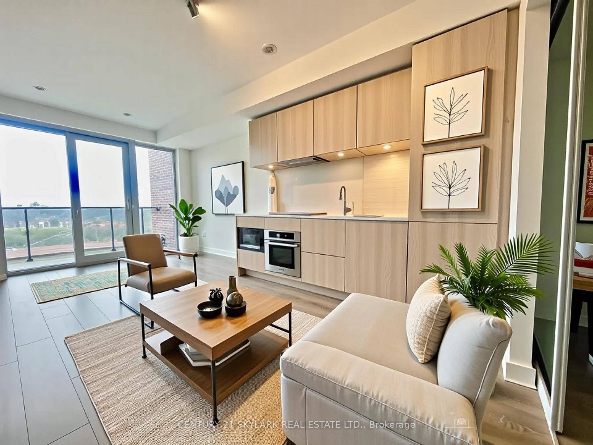This new 2 bedroom, 2 bathroom condo spans 759 sq ft with parking and features top notch finishes, including custom cabinetry, stone countertops, and wide plank flooring.