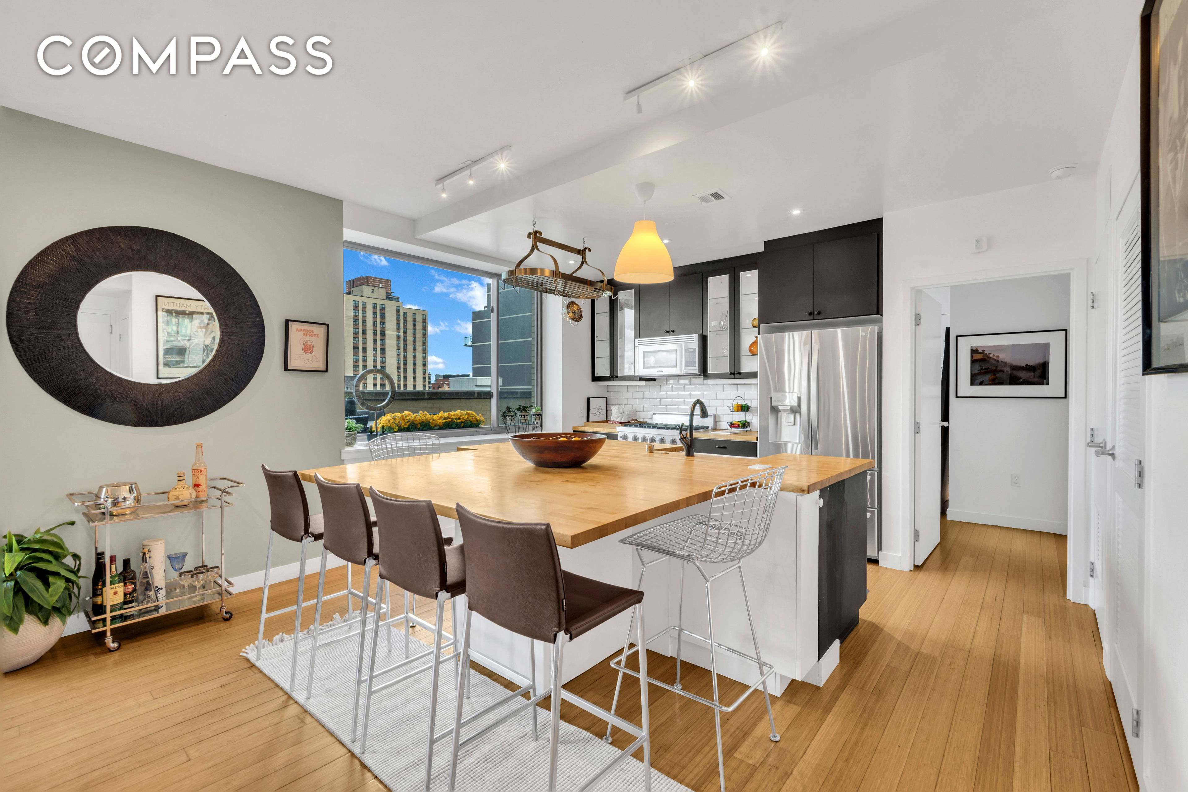 Stunning 3 Bedroom, 2 Bath Residence with Panoramic Views and a Terrace that extends the entire length of the apartment.