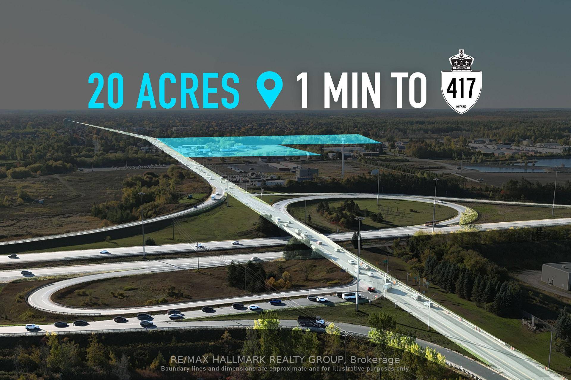 Prime 20 acre parcel strategically situated in the rapidly growing Stittsville Ottawa area, offering direct access to Highway 417.