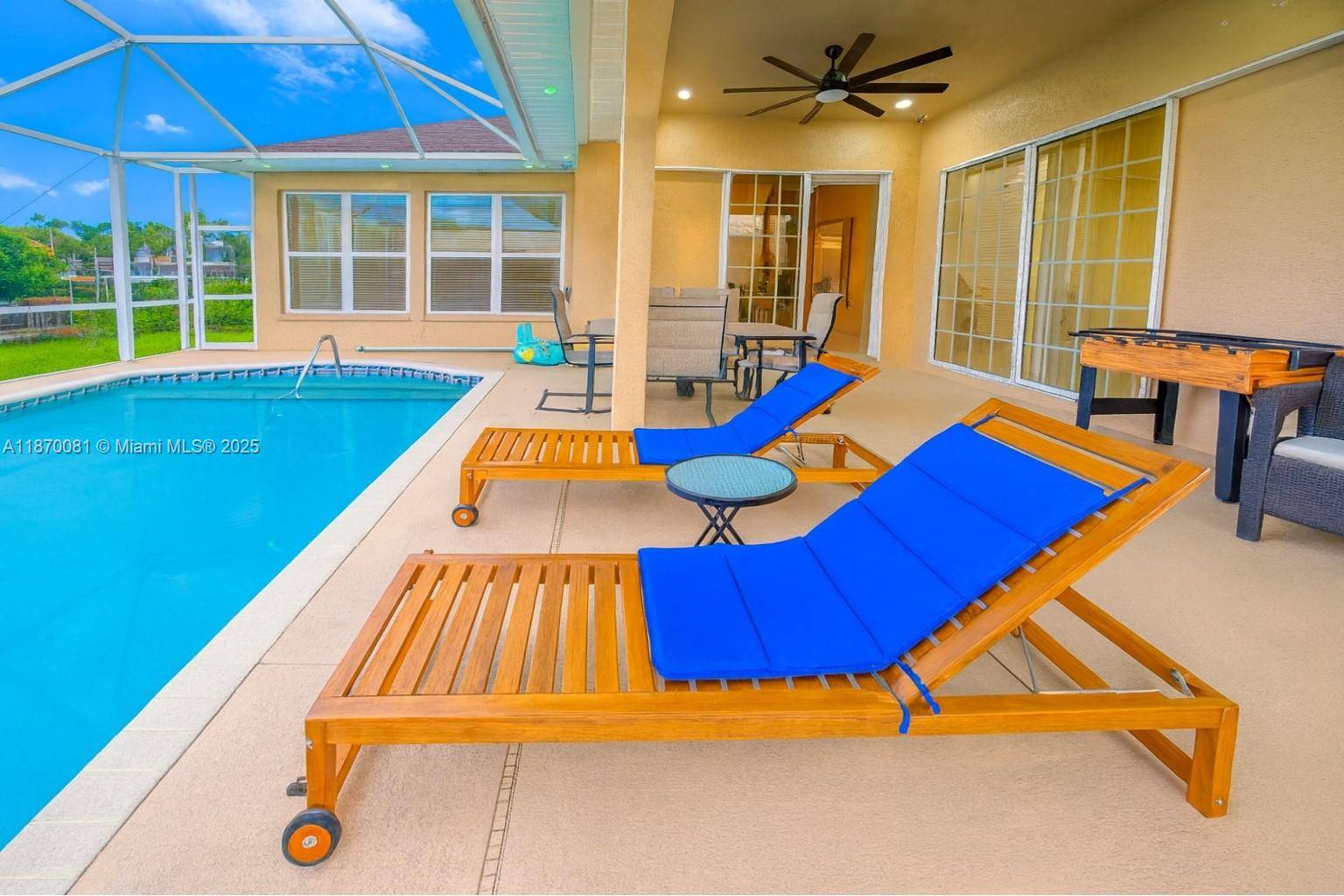 SW Cape Gulf Access pool home with new roof 2023, assumable solar panels 2024 for low bills, high efficiency A C with UV cell 2024, and renovated saltwater heated pool.