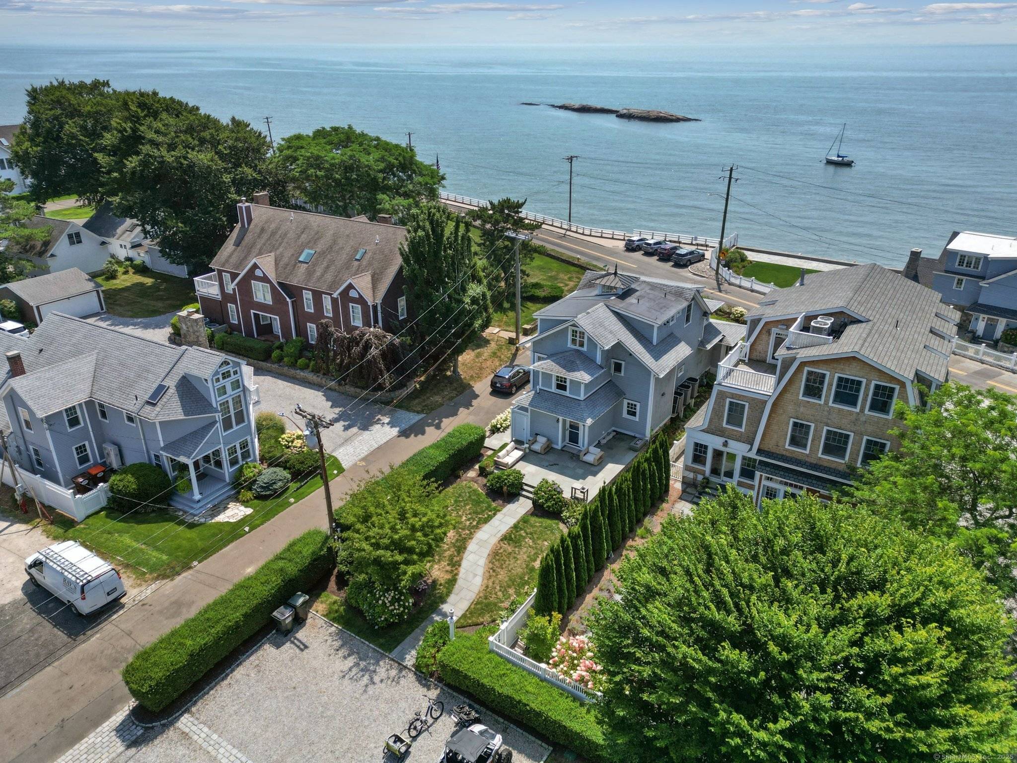 This beautiful waterfront has stunning unobstructed views of Long Island Sound.