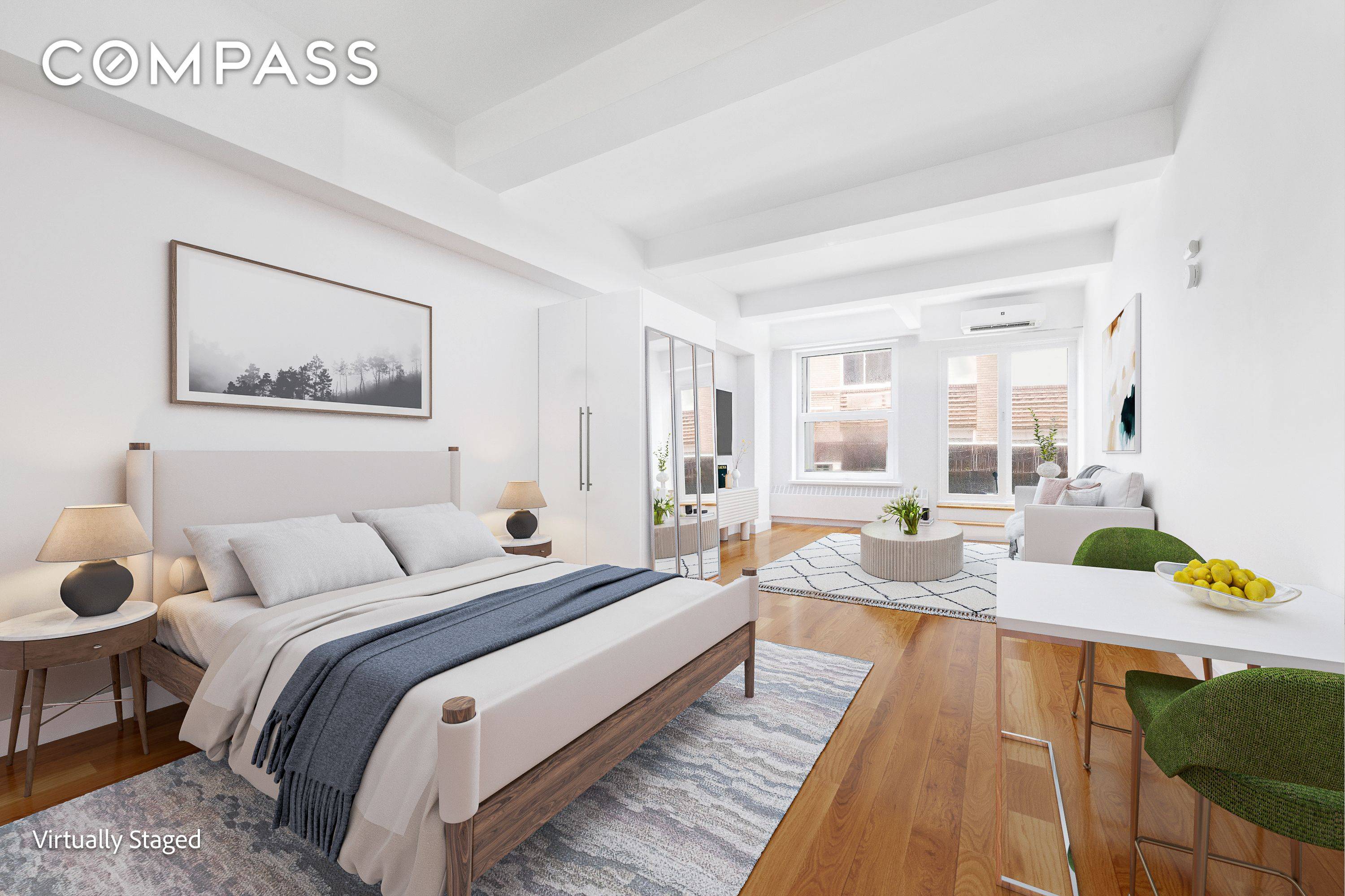 Come Home to this beautifully renovated nearly 700 SQ FT loft style Condo with a 109 sf TERRACE in the heart of the Financial District !
