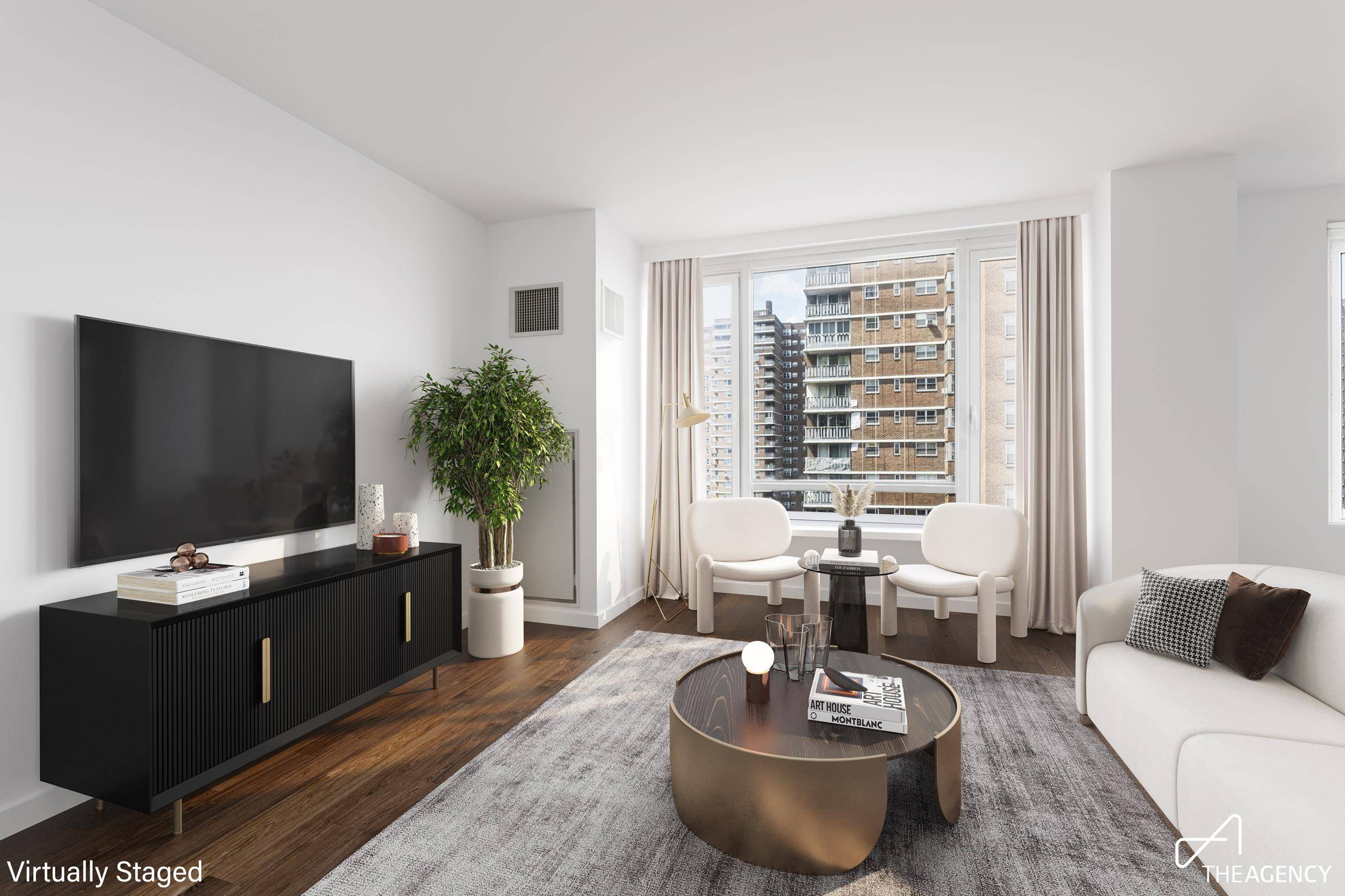 Apartment 10A is a thoughtfully designed, split 2 Bedroom, 2 bath layout with North, Western and Eastern exposures.