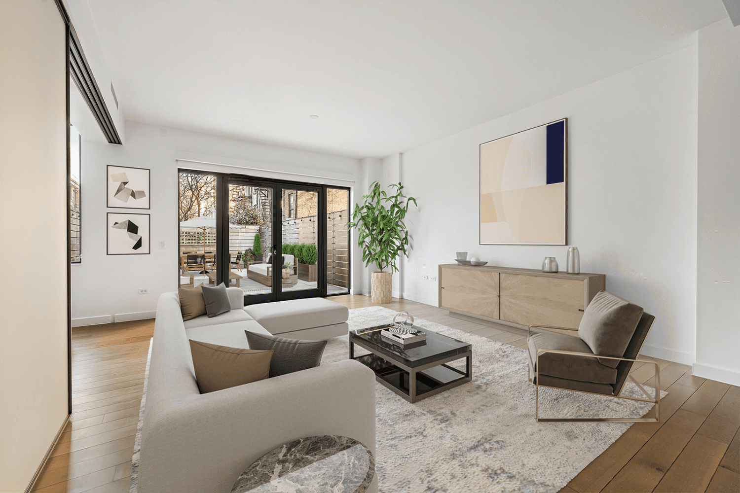 Bathed in natural sunlight all day, this impeccably designed home spans over 1, 200 square feet of interior living space and is complemented by a 665 square foot private patio, ...