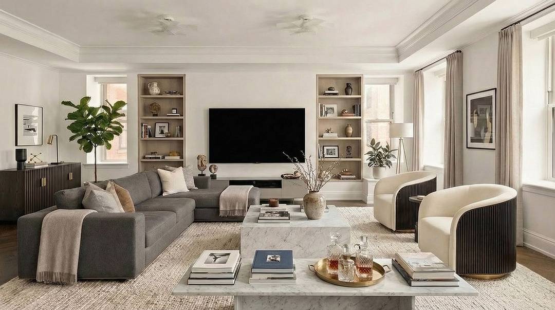 This refined 3BR 3. 5 BA has North South East and West exposures.