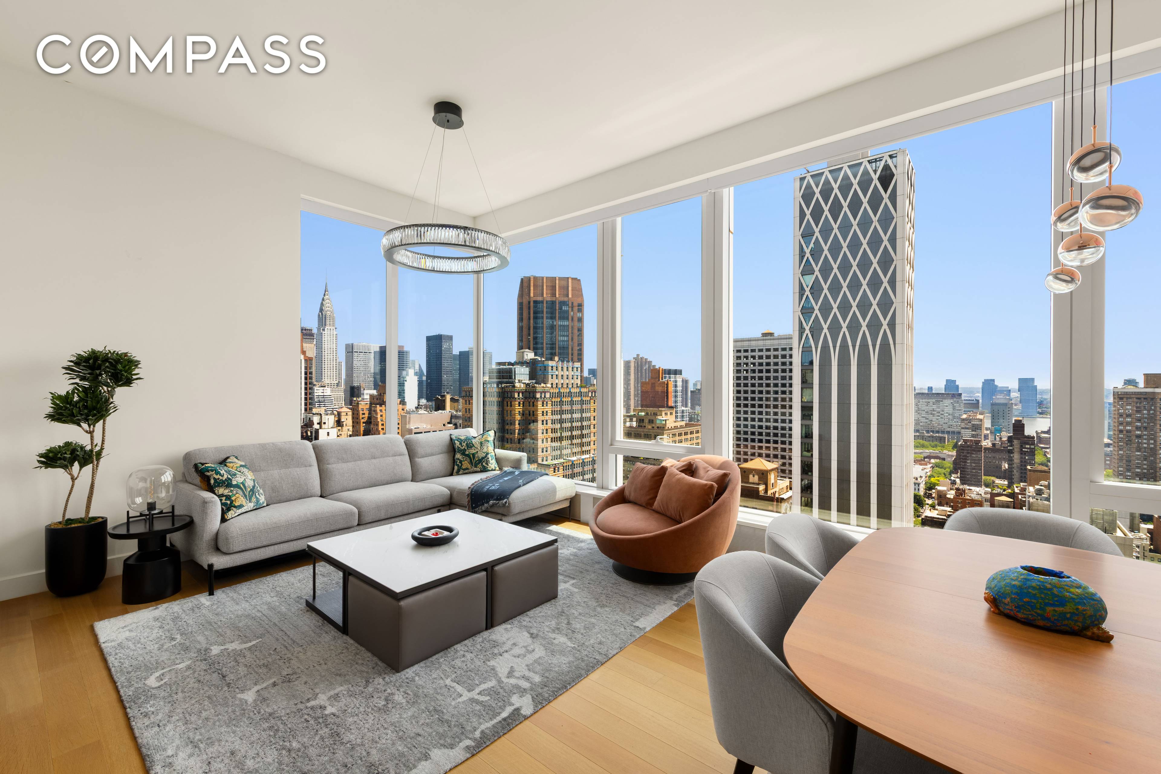 Corner light with 10 foot tall windows making this home feel open and inviting.