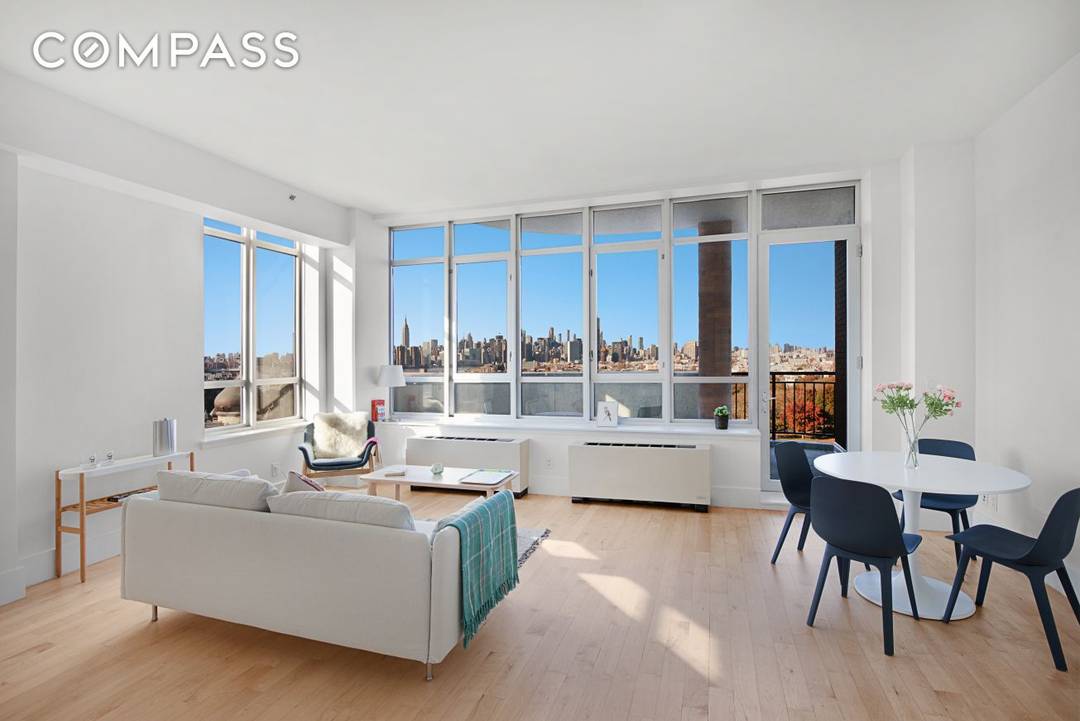 This breathtaking 2 bedroom 2 bathroom Convertible to 3 bedroom 12th floor corner unit with private parking spot in a luxury boutique Williamsburg doorman building overlooks McCarren Park with astonishing ...