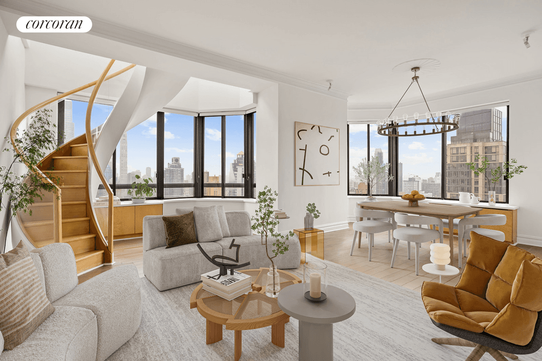 Elevated above the city in one of Manhattan's most desirable enclaves, this stunning duplex penthouse offers a rare blend of luxury, natural light, and iconic views.
