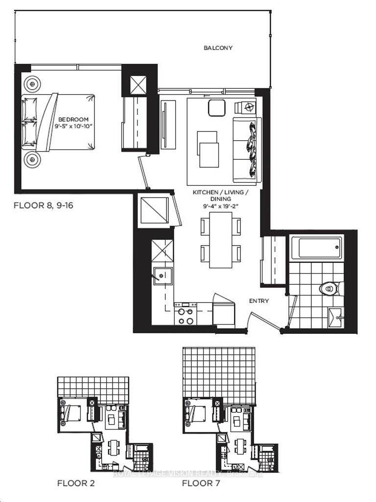 No wasted space One Bedroom Elm model 479 sq ft per builders floorplan huge full size balcony, all wood ceramic floors no carpet, one parking spot and one locker.