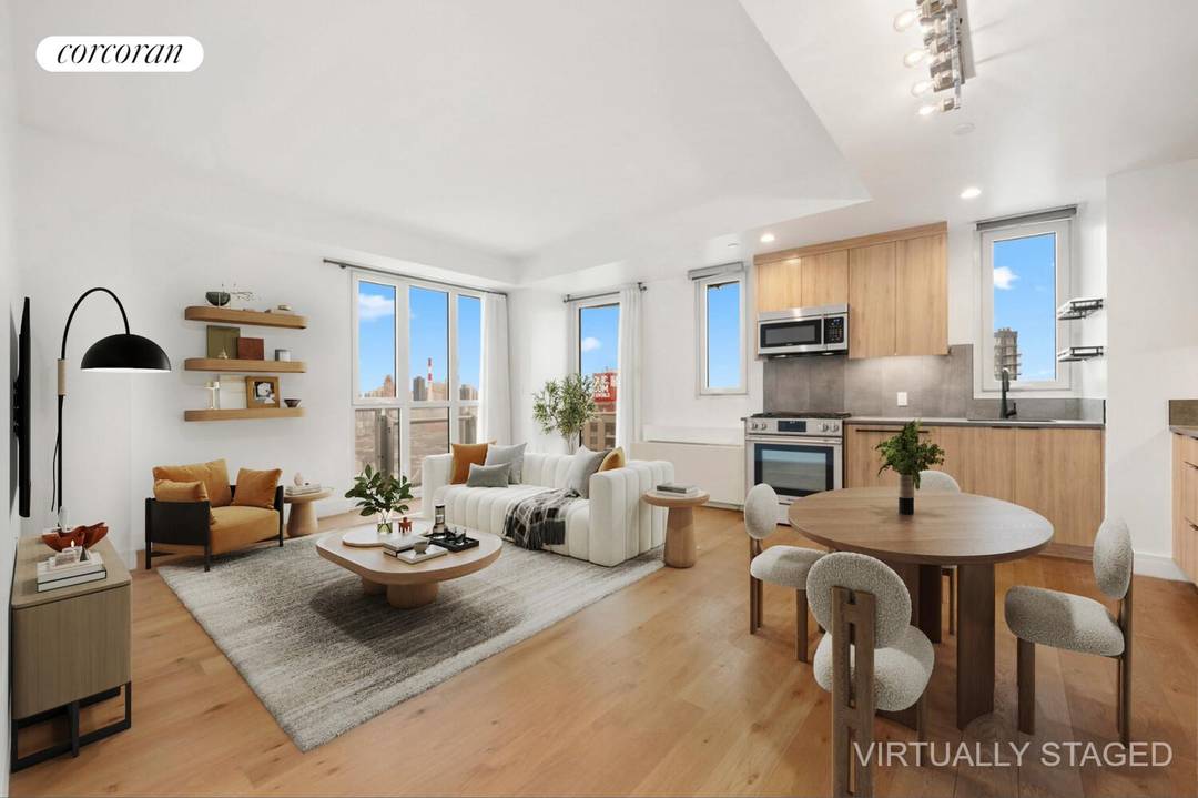 Now available as a resale, this stunning corner 2 bedroom, 2 bathroom condo in Long Island City combines sleek modern finishes with bright, airy living.