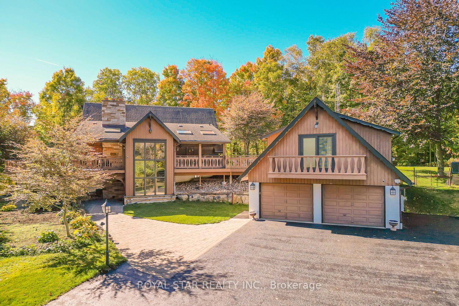This unique, custom built home sits on 2.