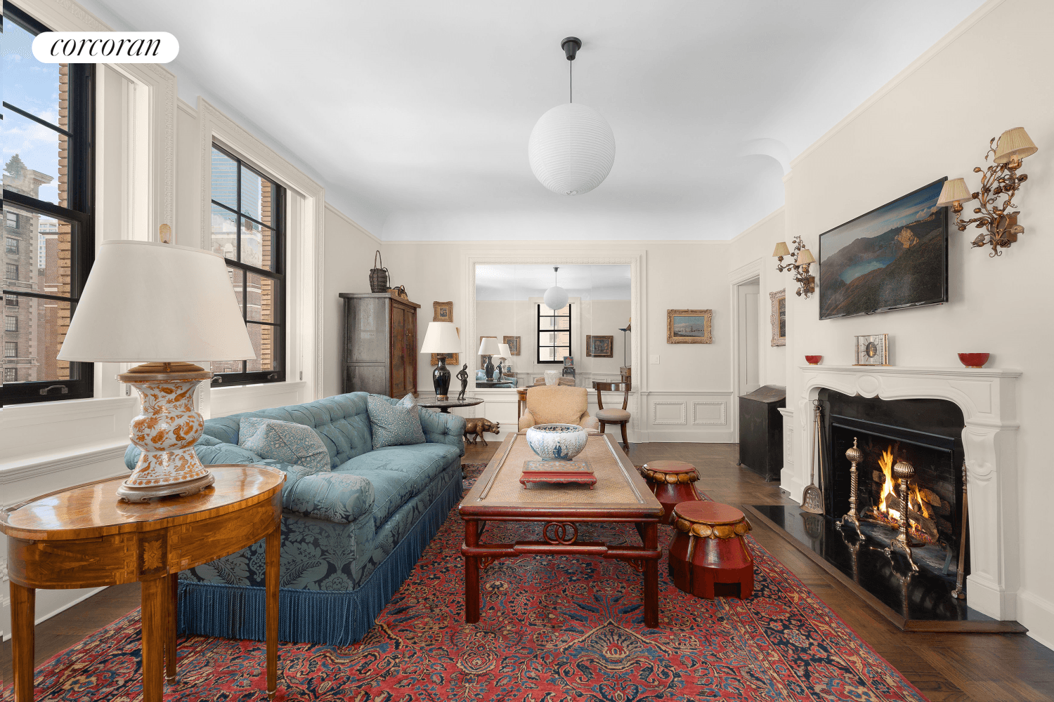Experience sophisticated living in this timelessly renovated five room residence, situated in one of New York's most distinguished turn of the century buildings.