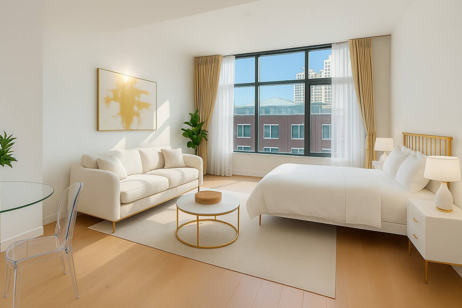 Welcome to Residence 410 at Skyline Tower a rare resale studio that offers a unique blend of volume, light, and elegance in Long Island City's most iconic address.