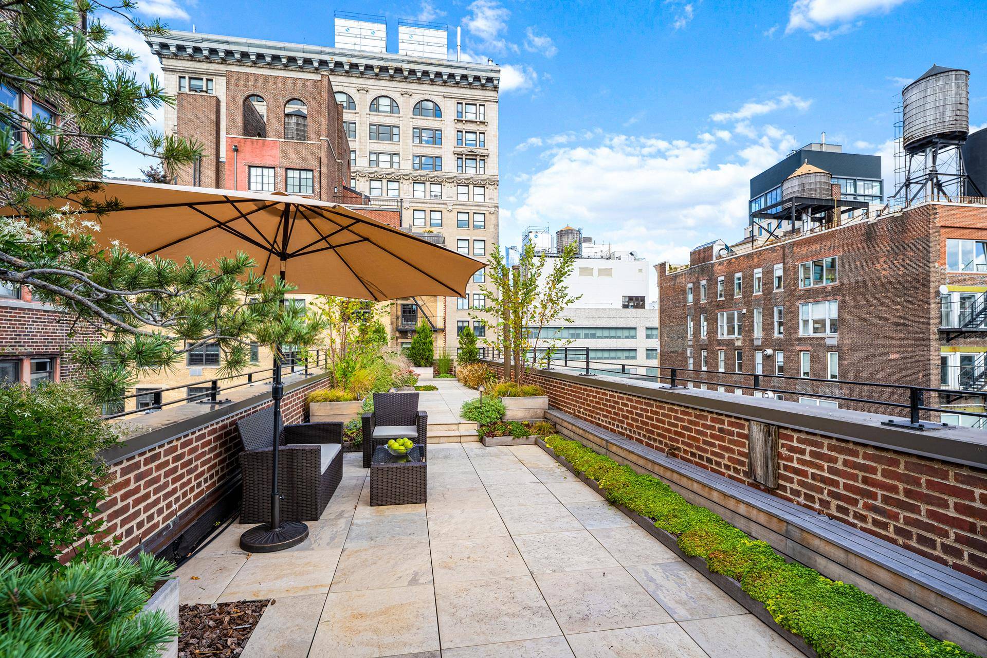 SPECTACULAR GOLD COAST PENTHOUSEThe magic of this grand, designer renovated terraced penthouse begins with the building's unbeatable location on prime Greenwich Village's Fifth Avenue and continues with its stunning Beaux ...
