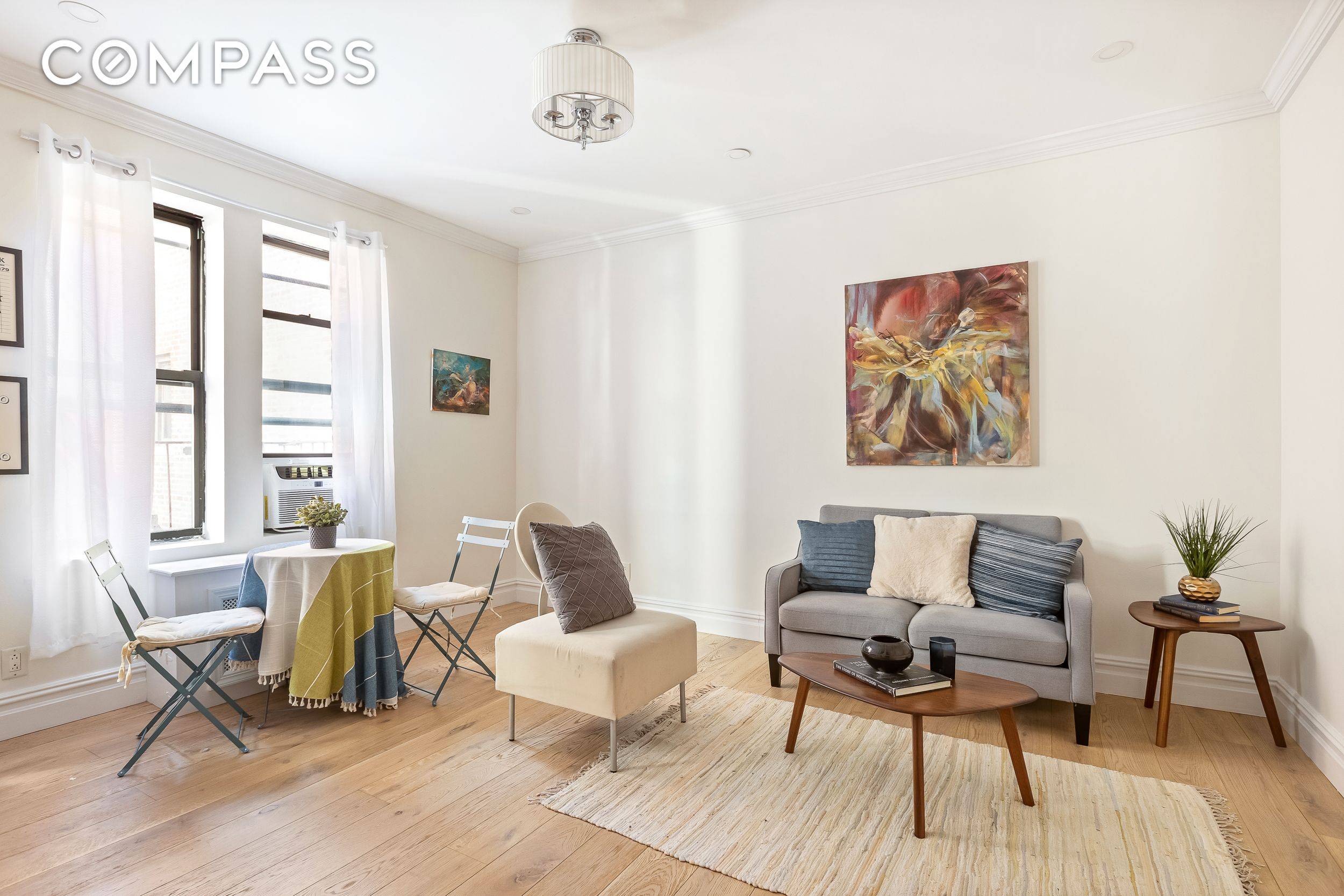 Beautiful prewar one bedroom apartment with a spacious bedroom that easily accommodates a queen king size bed, night stands and desk space.