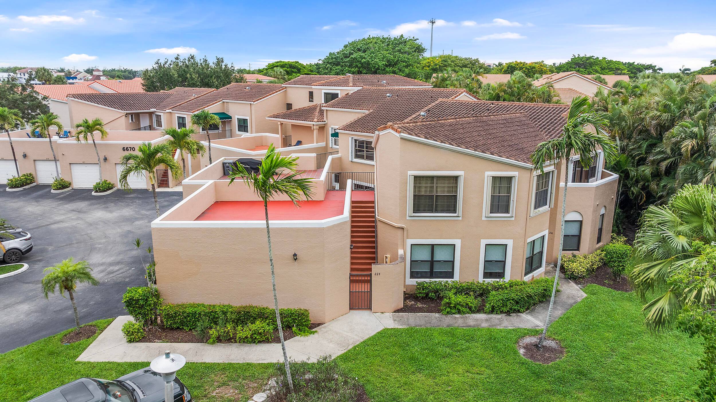 Spacious 3 bed, 2 bath second floor unit in sought after Boca Pointe, an all ages, gated community with no mandatory membership.