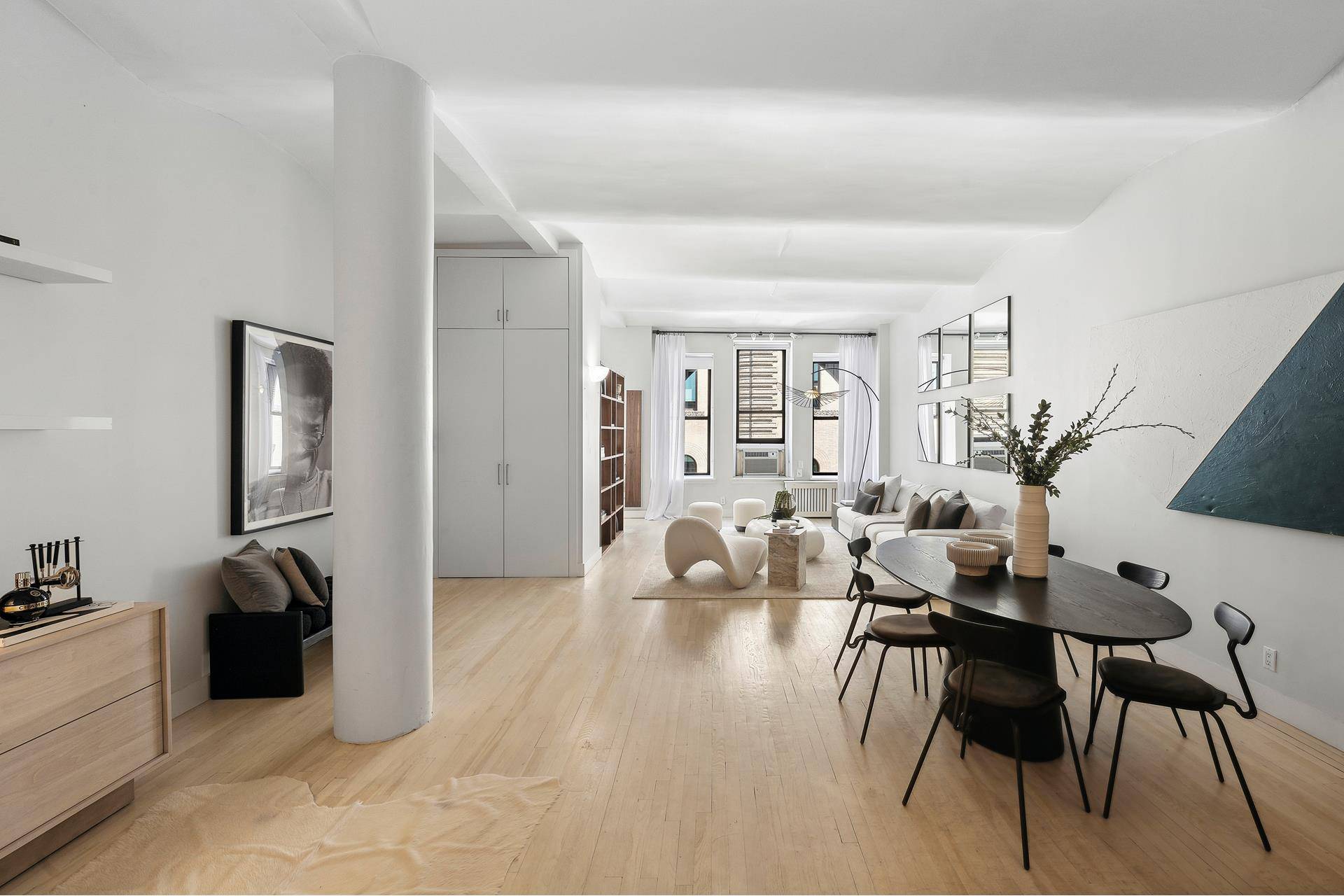 Step into this sprawling loft spanning approximately 1, 300 square feet, where architectural sophistication meets urban convenience.