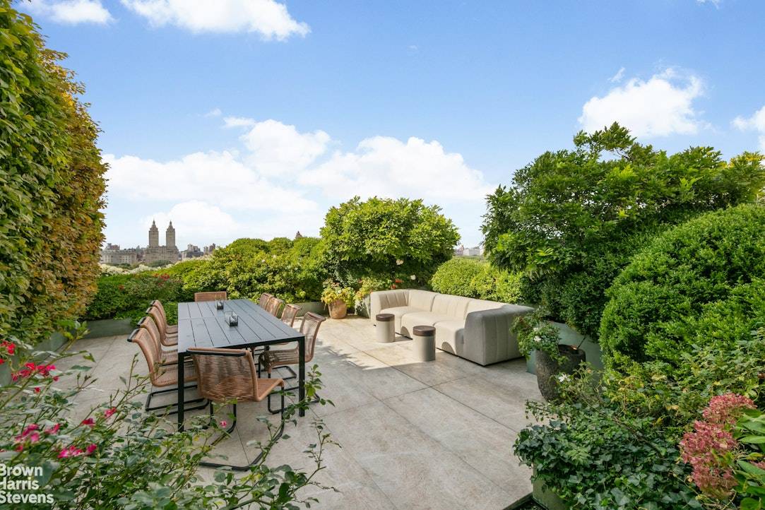 Perched atop 936 Fifth Avenue, this recently updated three bedroom penthouse is a true gem, offering unparalleled Central Park vistas and an abundance of natural light.