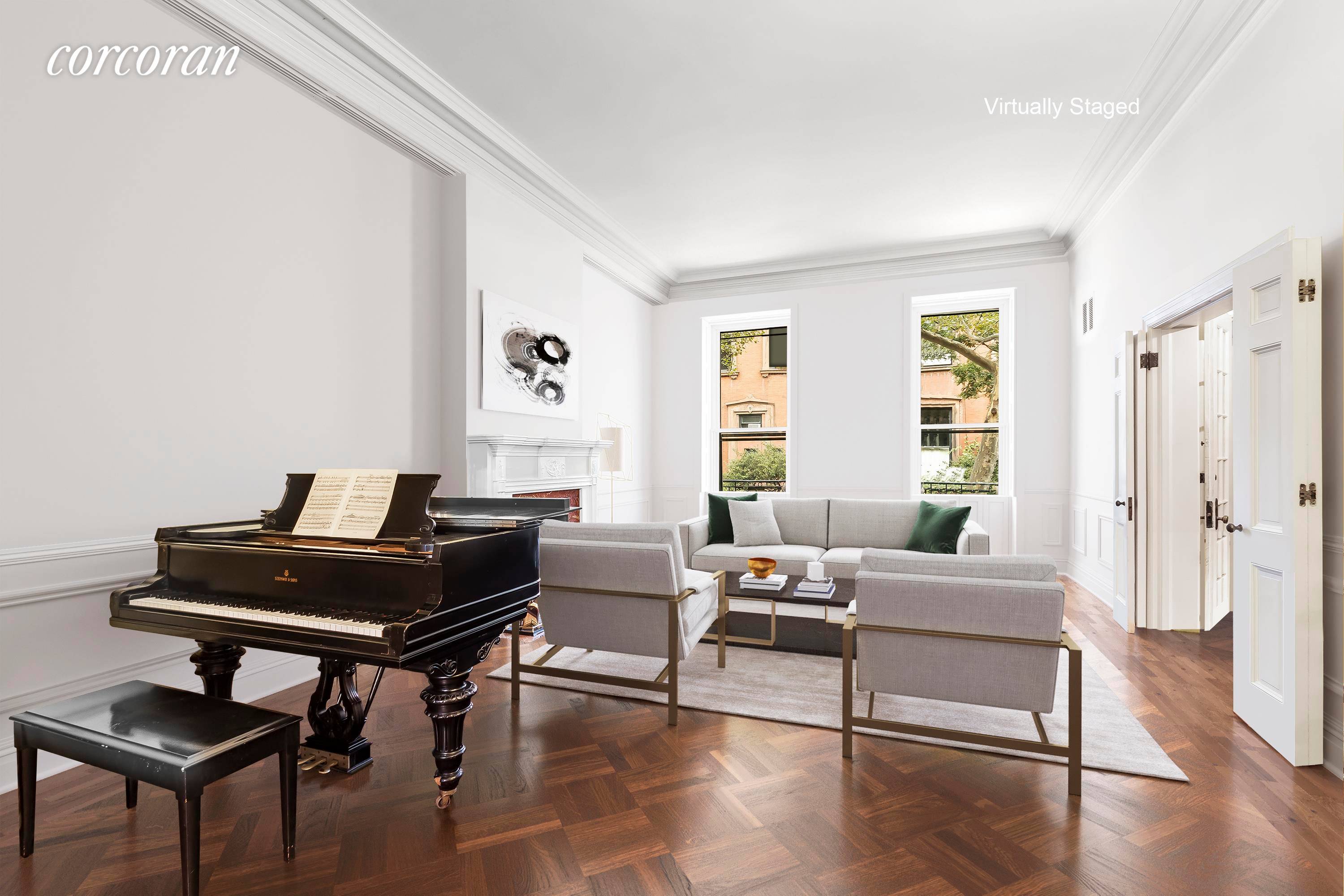 New price, new look ! Located on the premier block of Brooklyn Heights, 18 Remsen Street is a grand five story townhouse standing 25.