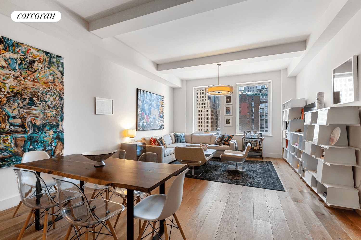 This exceptional one bedroom residence is perfectly located on the twelfth floor of one of Tribeca's premier prewar condominiums.