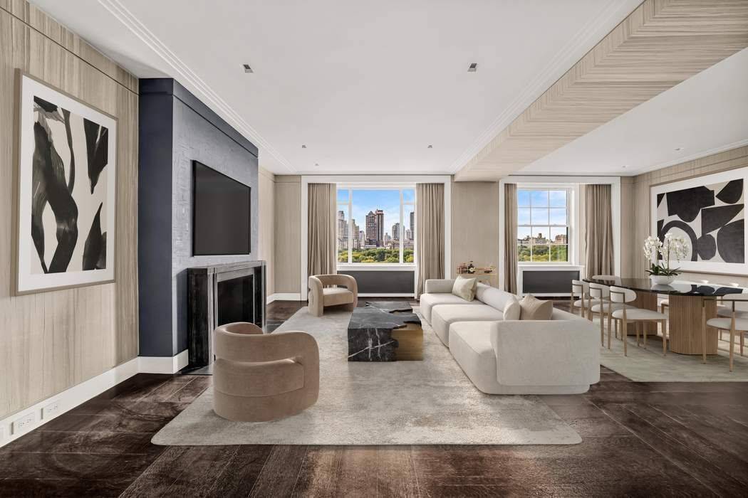 This exquisitely renovated 2 into 1 Bedroom, 2 Bath prewar residence designed by Pembrooke amp ; Ives offers sweeping, unobstructed views of Central Park and Midtown s skyline.