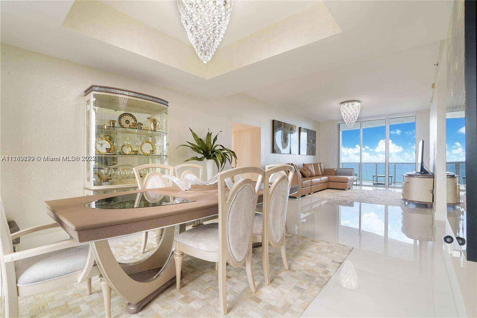 Stunning direct oceanfront residence in Trump Tower Three Sunny Isles Beach with multiple terraces and spectacular Ocean and Intracoastal views.