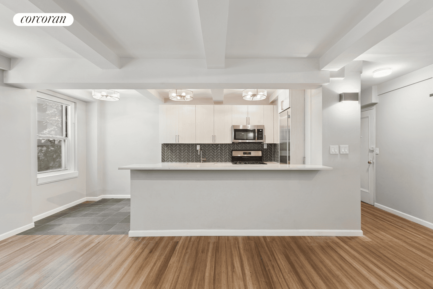 South facing. Corner unit.