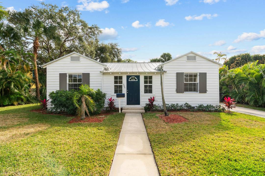 Charming amp ; quaint Old Florida residence with tasteful original wood flooring, ceiling, amp ; Cuban cracked tile in the back Florida room.