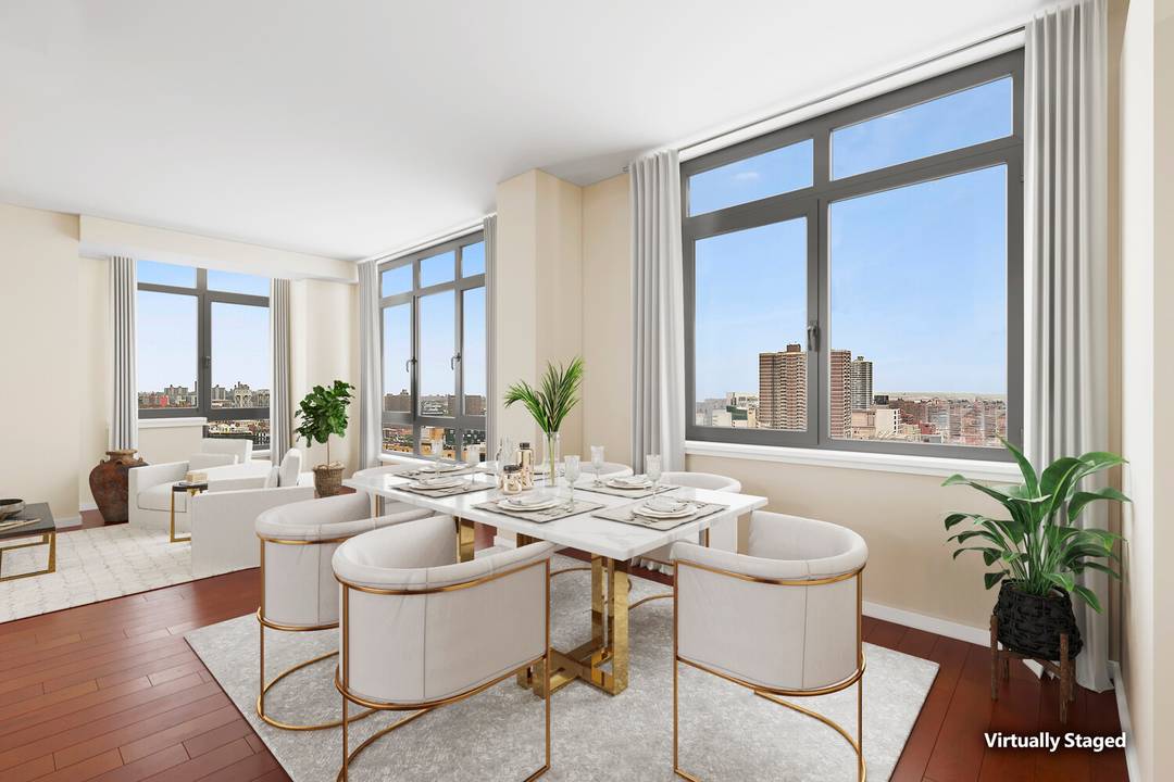 STUNNING HARLEM SANCTUARY BREATHTAKING VIEWS FROM YOUR URBAN OASIS Perched high above Harlem's vibrant tapestry, this extraordinary 3 bedroom, 2 bathroom corner residence offers a rare blend of expansive space, ...