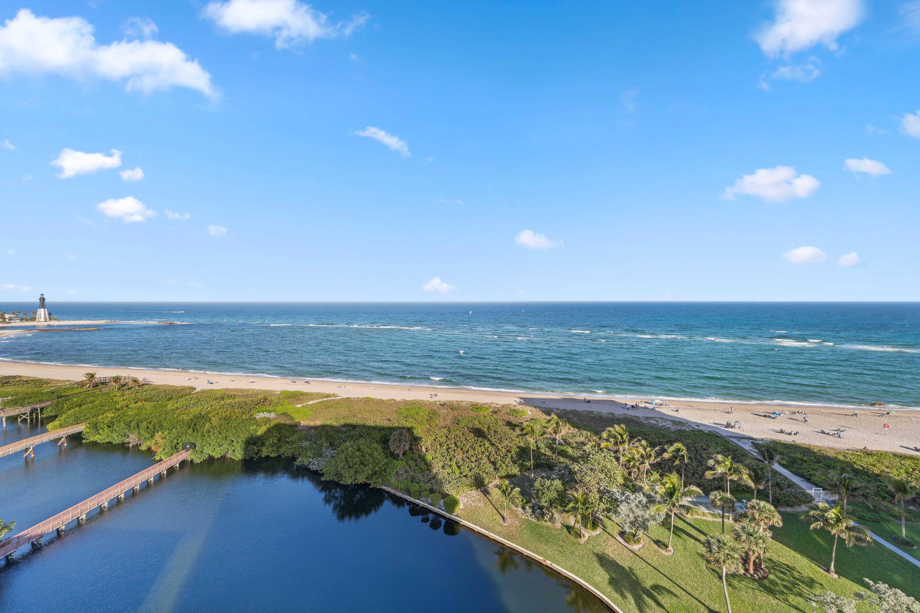 Perched on a high floor, this beautifully updated 2 bedroom, 2 bathroom oceanfront condo offers direct, panoramic views of the Atlantic, Hillsboro Lighthouse, and Wahoo Bay from its newly renovated ...