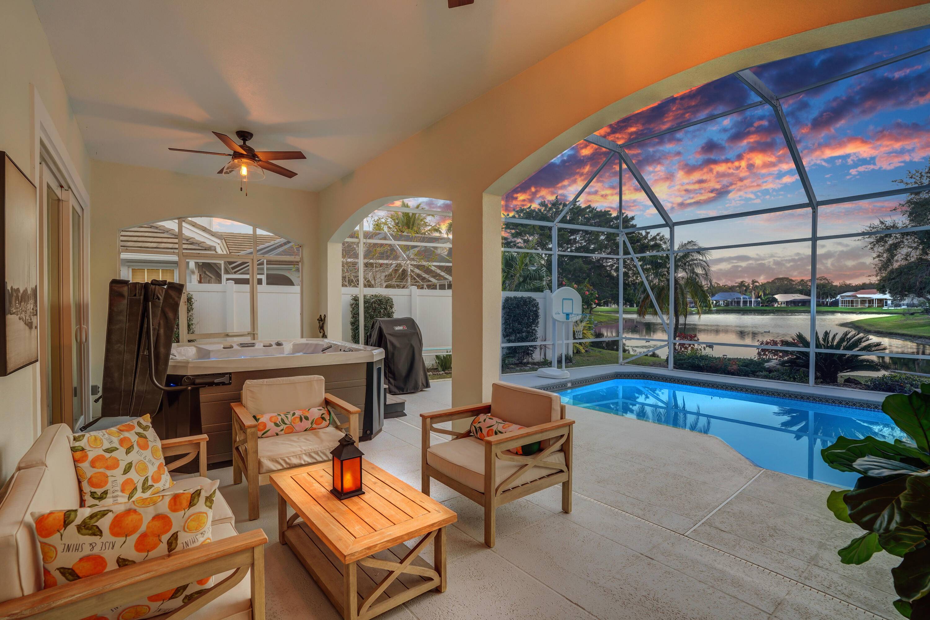 LONG LAKE VIEWS ! 3 Bed Den, 2 Bath, CBS Masterpiece w heated pool, IMPACT GLASS S.