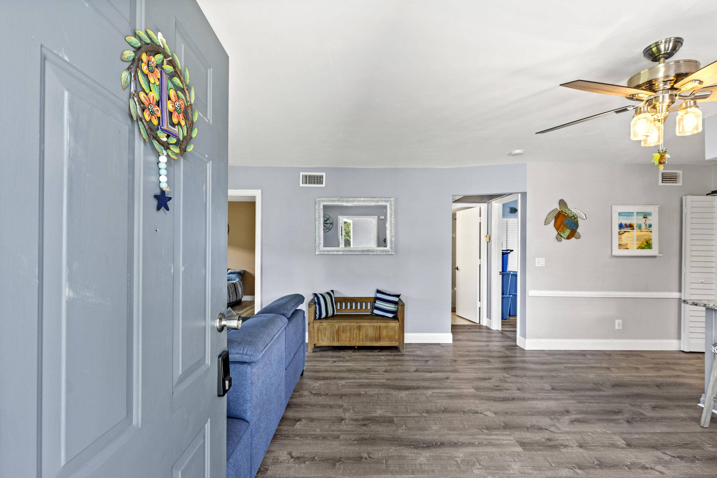 Come check out this completely remodeled GROUND FLOOR unit featuring a 2018 METAL roof, aluminum siding, in unit washer and dryer, and COVERED carport area and all within walking distance ...