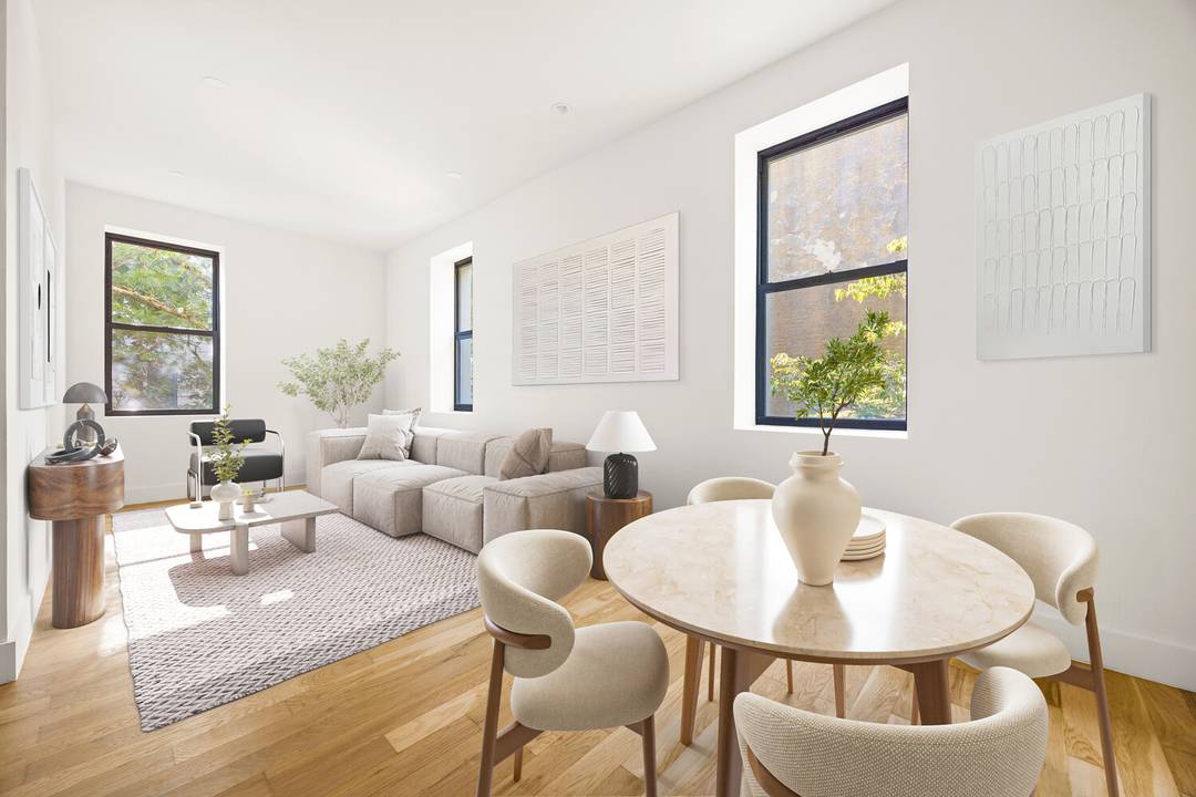 Residence 2B at 1474 Bushwick Avenue is a bright and inviting two bedroom, one bathroom home offering 857 square feet of well considered living space in the heart of Bushwick.