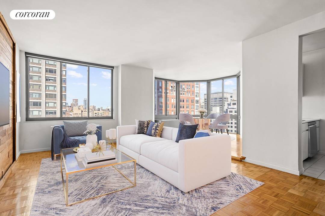 The epitome of full service, white glove living on the Upper East Side welcome to Bristol Plaza, Residence 16C, an expansive 860 SF west facing one bedroom with oversized windows, ...