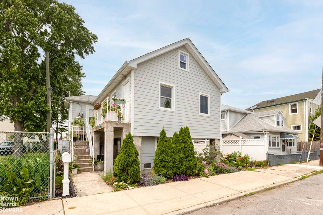 Elevated Home on Double Lot Just One House Off the Waterfront in Gerritsen Beach Discover this bright and elevated single family home, ideally situated just one house off the waterfront ...