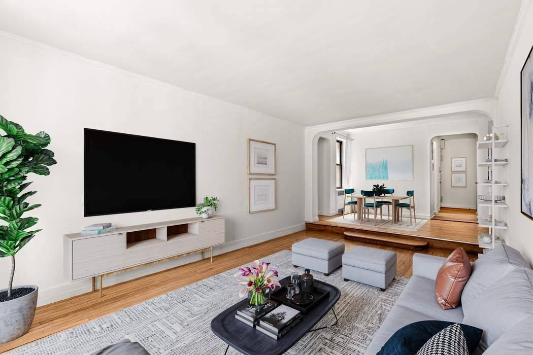 Spacious and bright one bedroom home in a well run prewar cooperative that combines charm, scale, and practicality.