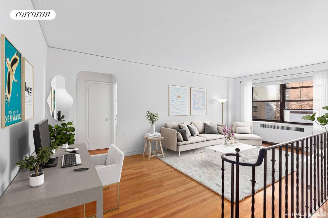 This oversized one bedroom apartment is bright with prewar details throughout.