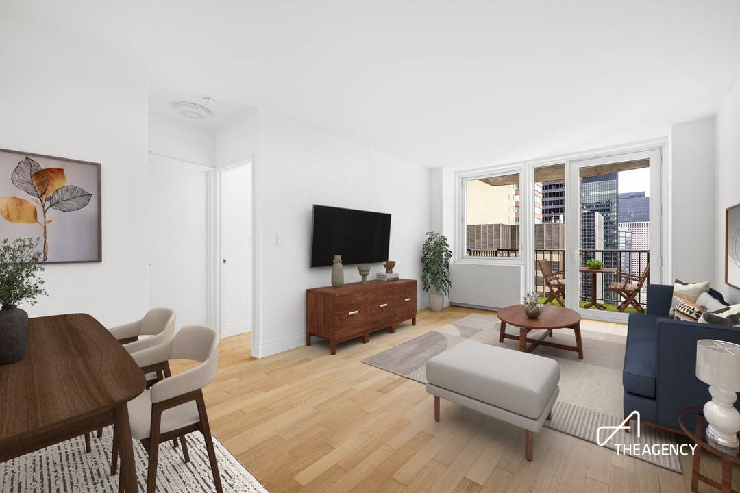 This 34th floor corner one bedroom apartment offers exceptional natural light, stunning city views, and a well designed layout in a prime Manhattan location.