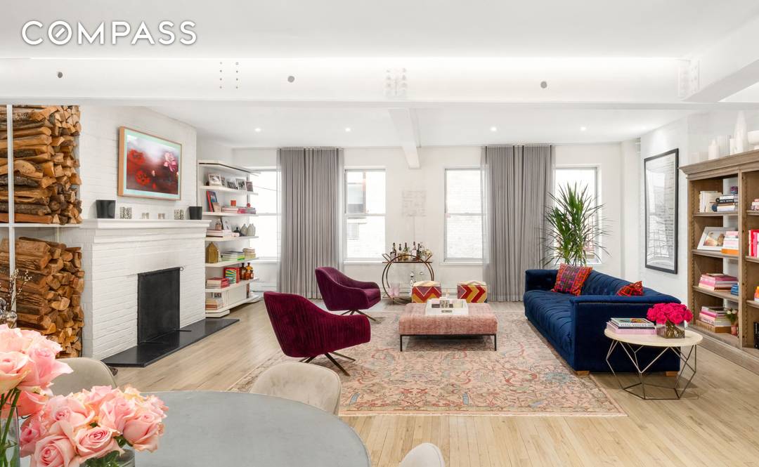 Residence 4D at 622 Greenwich Street is a rare three bedroom loft situated between Leroy and Morton Streets in the heart of the West Village.