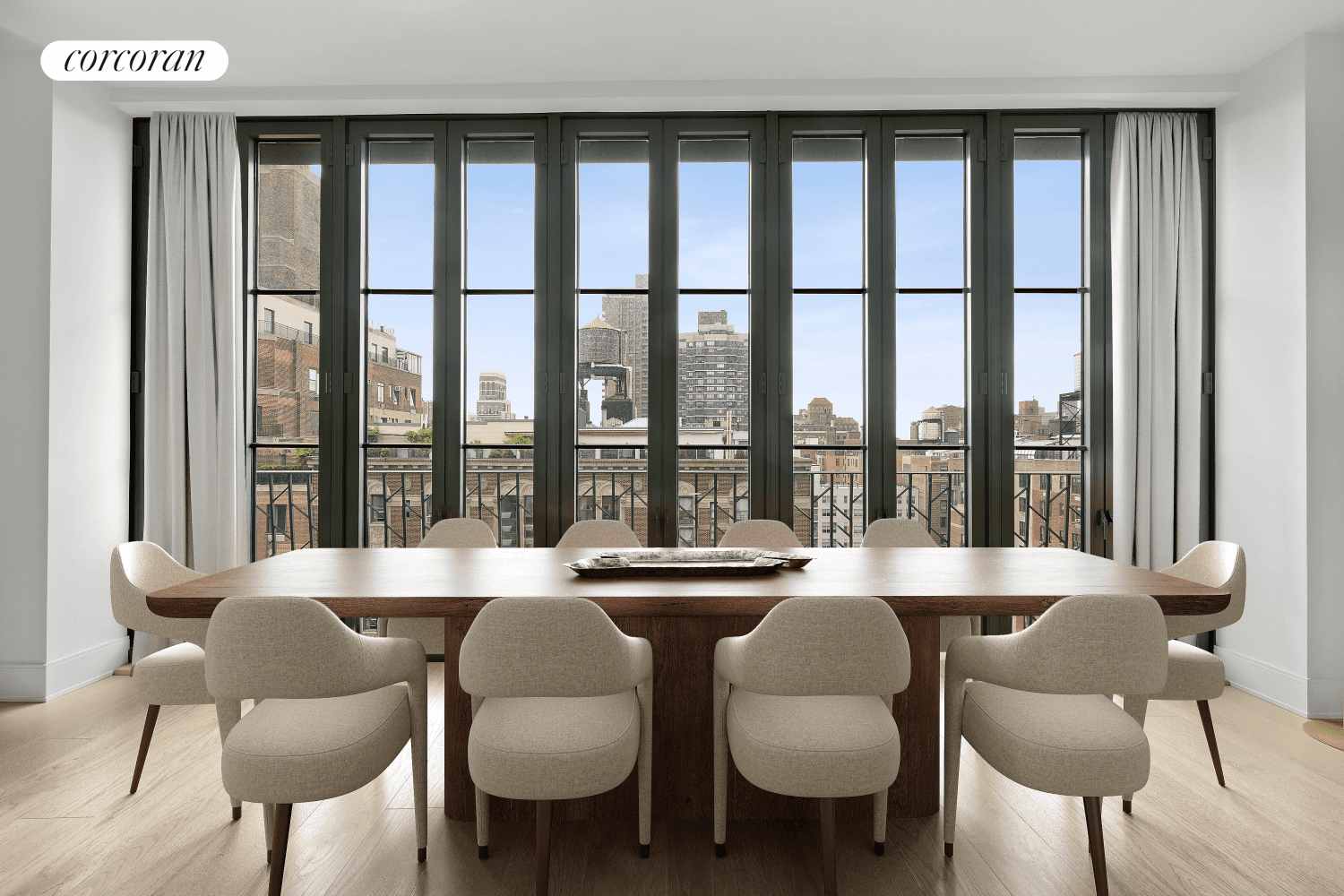 Entire Floor Living at 60 East 86th Street Sixty East Eighty Sixth Designed by Thomas Juul Hansen Three Bedrooms Three Bathrooms Powder Room Juliet Balcony Open Views 2, 225 sqft ...