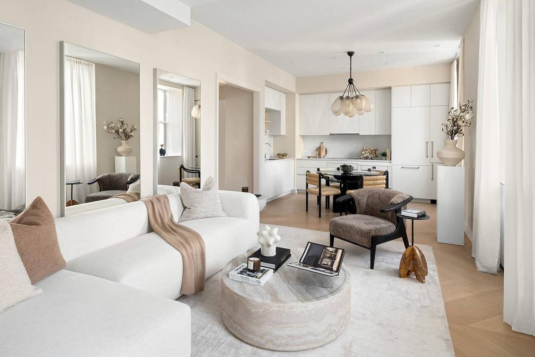 Residence 3606 at One Wall Street is a refined one bedroom, one bath home with an additional powder room, offering 906 square feet of interior space.