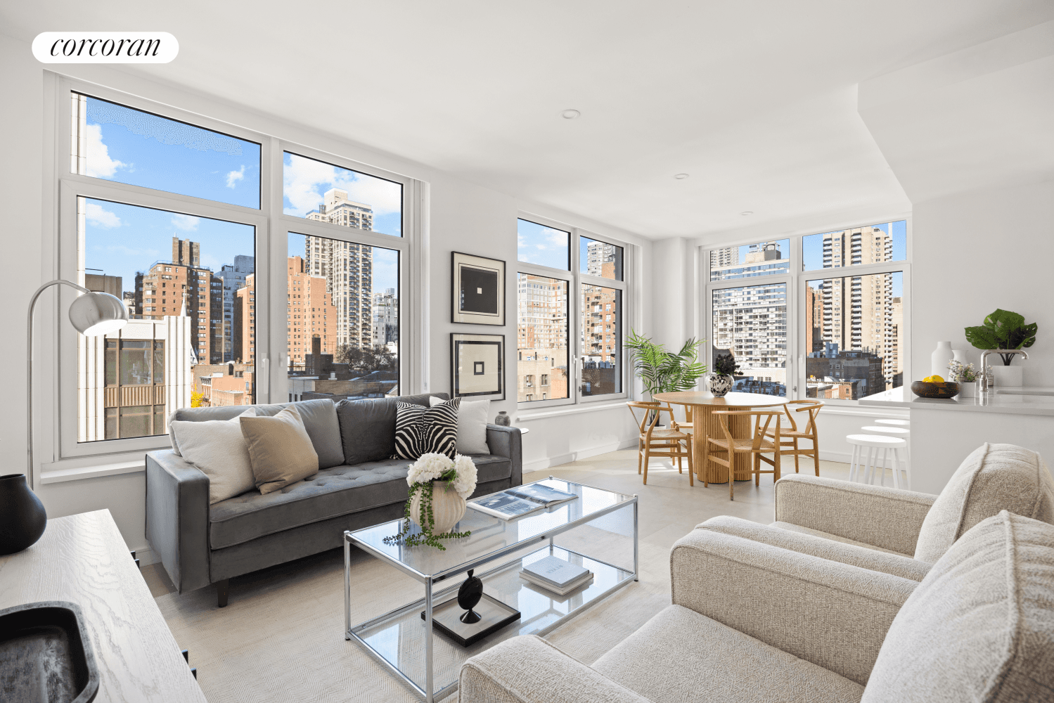 Welcome to Residence 7B, a north and west facing corner three bedroom, three bathroom that embodies modern luxury, quality, and sophistication.