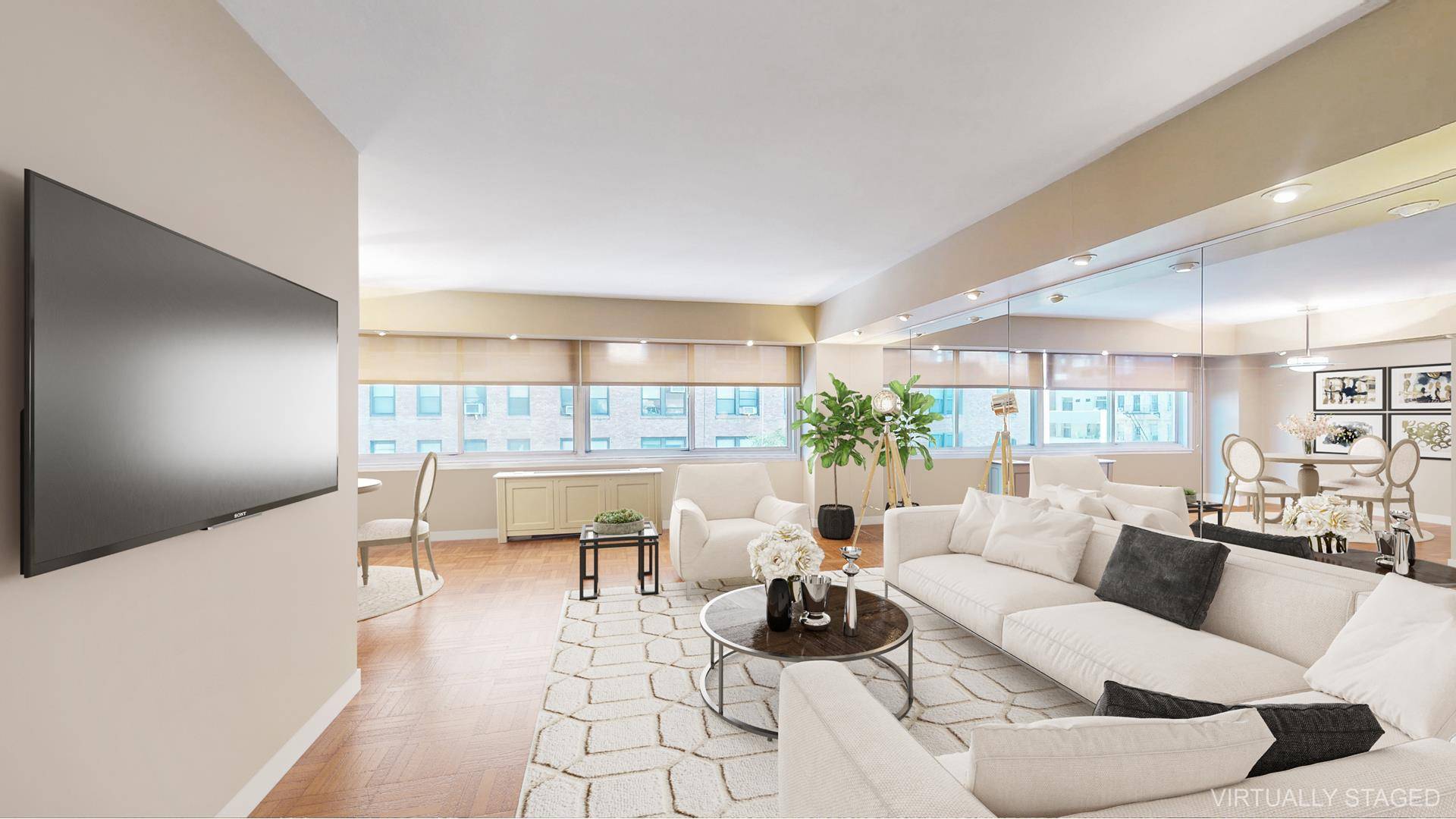 CUSTOM ! Bright amp ; Airy, Highly Sought After Junior 4 designer floor plan in an upscale 3rd Avenue Co Op with extremely LOW MONTHLIES !
