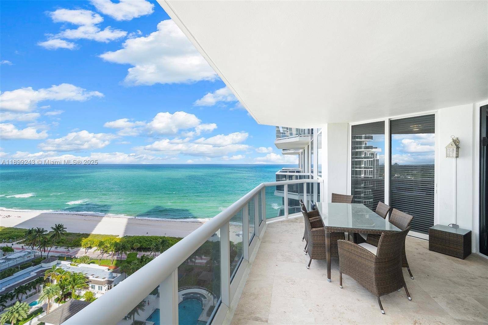 Enjoy spectacular views of the ocean, bay, and city from this beautifully appointed 2 bedroom, 2 bath residence with a den currently used as a third bedroom.