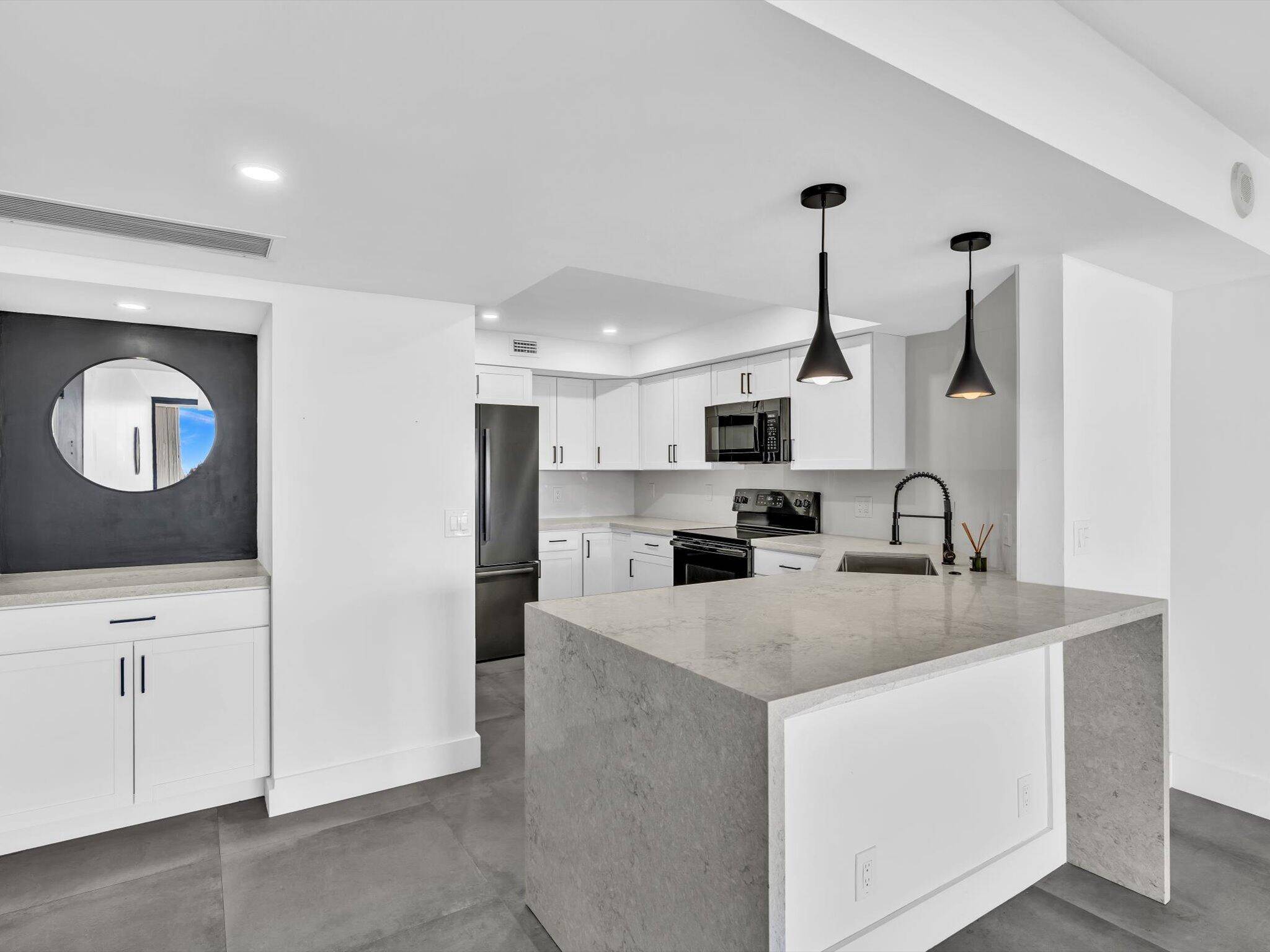 Experience luxury high rise living from this beautifully renovated 2 bedroom corner unit on the 11th floor of Jefferson Tower in the gated Lands of the President community.