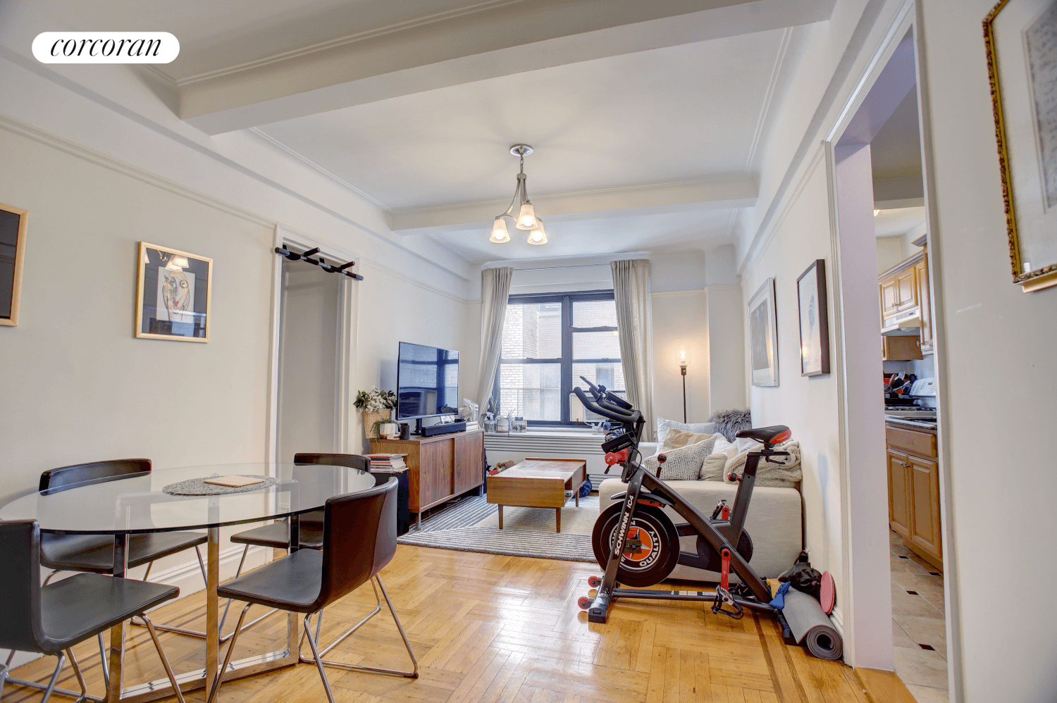 Large and renovated one bedroom in a well maintained part time doorman, elevator building.
